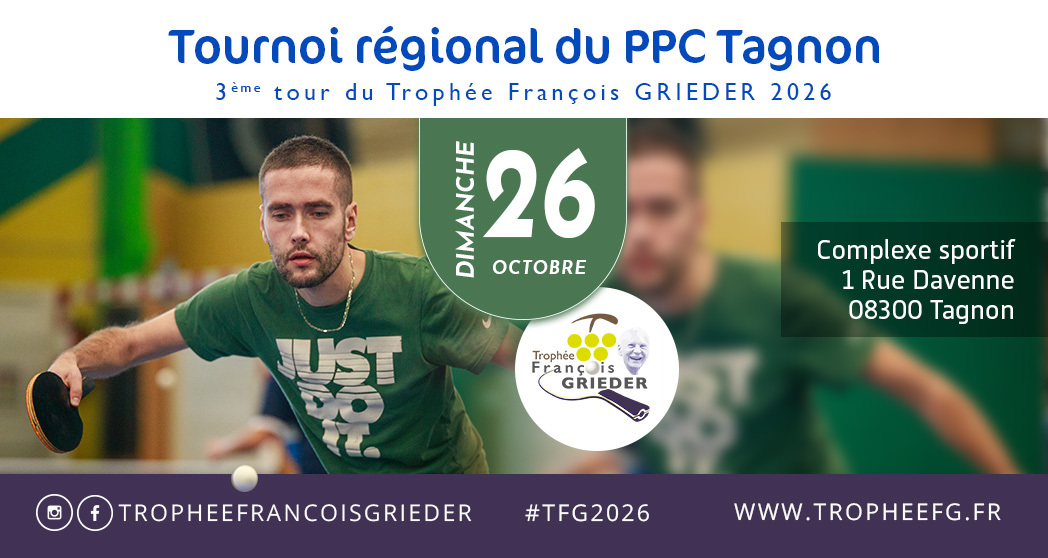 Trophée Grieder : tournoi du PPC Tagnon le 26 octobre