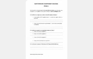 questionnaire championnat phase 2