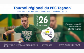 Trophée Grieder : tournoi du PPC Tagnon le 26 octobre