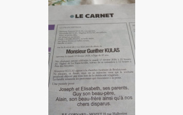 Décès de Gunther Kulas
