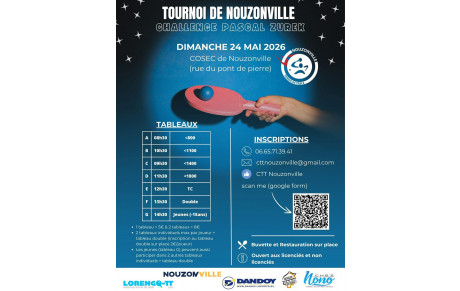 Tournoi Nouzonville 2026 (challenge Pascal Zurek)